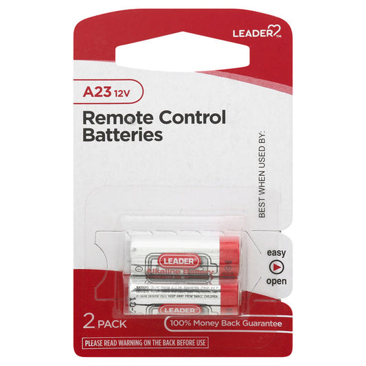 Leader Battery A23 12V Alkaline Batteries, 2-Pack – High Performance Remote Control Battery