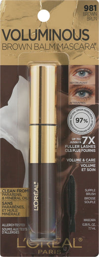 L'Oreal Paris Voluminous Brown Balm Volumizing Vegan Mascara, Brown, 0.26 fl oz EasyOptionXY LLC