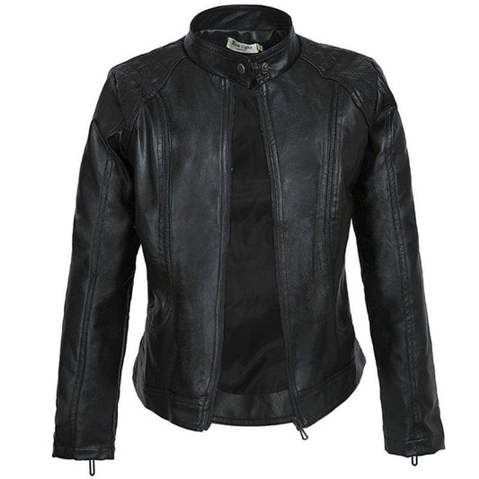 Black Leather Motorcycle Jacket | Stylish and Warm for Bikers & Nightlife