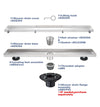 Linear Shower Drain 24" Comes with Matte Black Polished 2 in 1 Panels, Tile Insert Shower Drain, Equipped with Adjustableft,Hair Filters