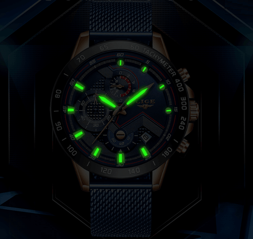 Men's Sports Waterproof Watch With  Stainless Steel Bracelet Unique Design Perfect Gift For Your Man
