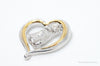 Designer BGE Gold Vermeil Schnauzer Heart Sterling Silver Pendant