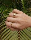 Textured Wrapped Cross Ring