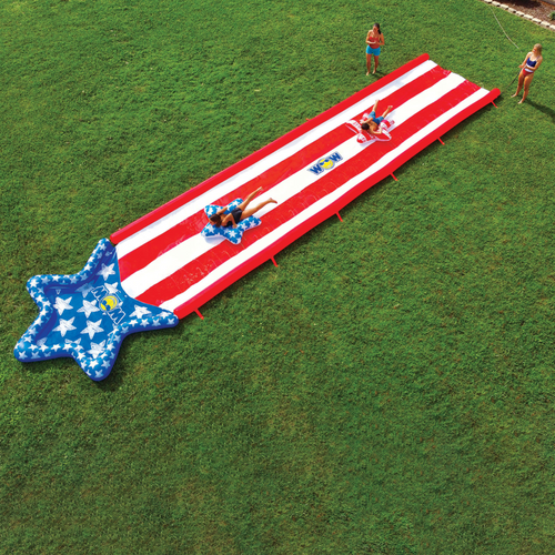 WOW Sports Americana Stars & Stripes Giant 40ft Backyard Super Slide Jupiter Gear