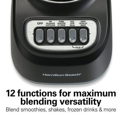 Hamilton Beach Smoothie Blender, 48 oz Jar, 12 Blending Functions, Black, 50180 EasyOptionXY LLC