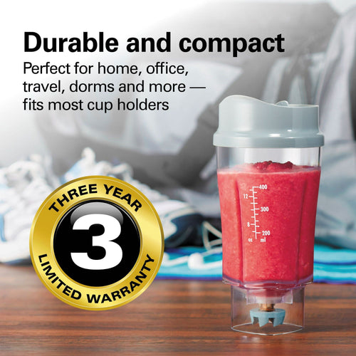 Hamilton Beach Single Serve Personal Smoothie Blender with 14 oz Travel Cup and Lid Gray Model 51128 EasyOptionXY LLC