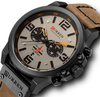 Retro  Waterproof Watch With Chronometers Steel Case And Leather Belts Unique Design Excellent Look Perfect Gift For Your Man