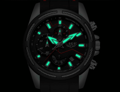 Men's Waterproof Modern Watch With Rubber Straps Multifunction Watches Unique Design Perfect Gift