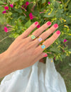 Lilac Enamel Cross Ring