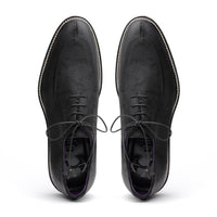 Zelli Italia 26-224-BLK CAMPO Sueded Goatskin Lace Up with Wax Finish, Black