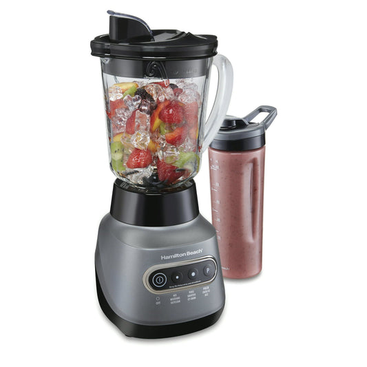Hamilton Beach Wave Crusher Blender with 40 oz. Glass Blender Jar and 20 Oz. Travel Jar, 58181 EasyOptionXY LLC