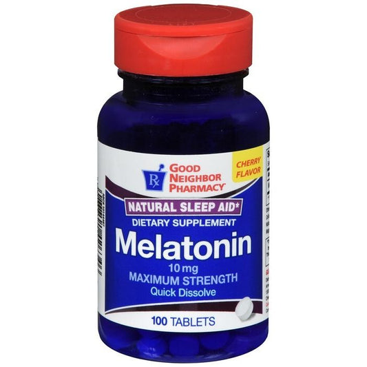 Good Neighbor Pharmacy Melatonin 10 mg Quick Dissolve Tablets (100 Count, Cherry Flavor)