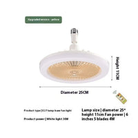 26CM Remote Control LED Light and Fan - Ceiling Fan with E27 Lamp