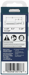 BOSCH 85903MC 1/4 In. x 1 In. Solid Carbide Double-Flute Downcut Spiral Router Bit