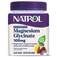 Natrol High Absorption Magnesium Glycinate Soft Chews – Cherry Lemon – 30ct