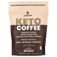 RapidFire Ketogenic High Performance Instant Coffee Mix, Supports Energy And Metabolism, 15 Servings, Brown, 7.93 Ounce