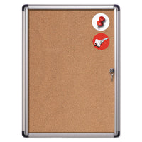 MasterVision® Slim-Line Enclosed Cork Bulletin Board