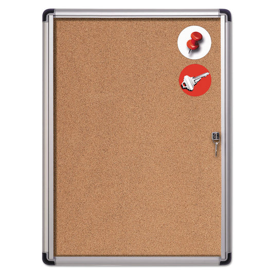 MasterVision® Slim-Line Enclosed Cork Bulletin Board