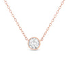 .925 Sterling Silver 1/2 Cttw Diamond Bezel 18" Pendant Necklace (I-J Color, I2-I3 Clarity)