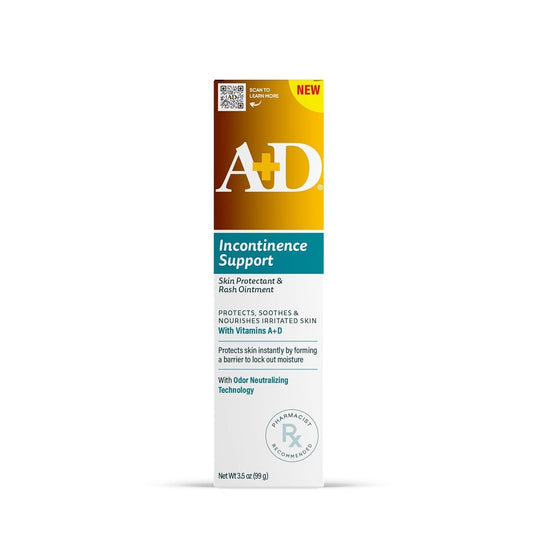 A+D Incontinence Support Skin Protectant & Rash Ointment Treats & Prevents 3.5 oz