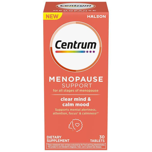 Centrum Menopause Support Clear Mind & Calm Mood, 30 Tablets – Hormone-Free Supplement for Brain Fog & Stress Relief