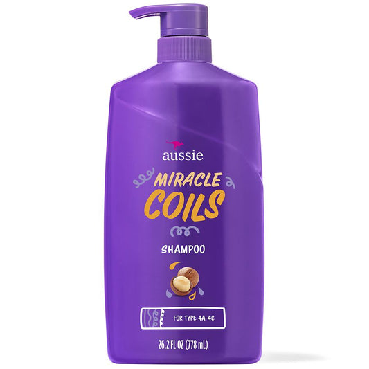Aussie Miracle Coils With Macadamia Nut Oil Shampoo - 26.2 Fl Oz