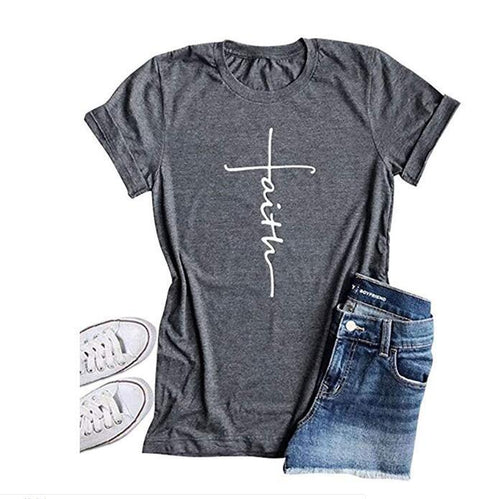Faith Cross Country T-shirt - Religious and Stylish Shirt for Country Girls