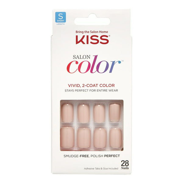 KISS Salon Color Solid Color Fake Nails, White, Short Square, 'Landslide', 31 Ct. EasyOptionXY LLC