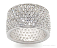 Vintage SW Cubic Zirconia Sterling Silver Band Ring - Size 7.5