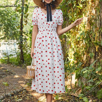 Strawberry Fields Summer Dress - Playful Floral Chiffon Dress for Women