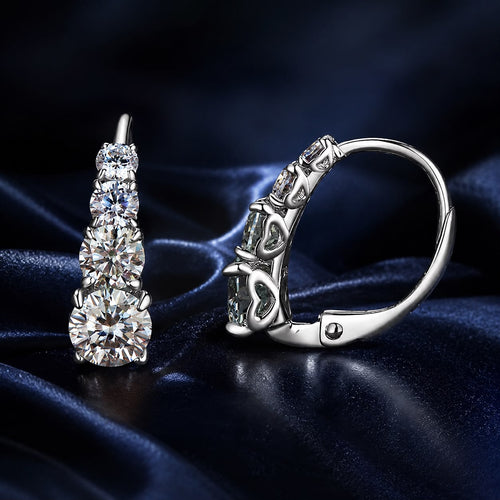 S925 Sterling Silver 0.50 Carat Moissanite Earrings for Women