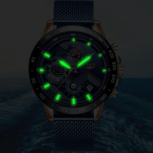 Men's Sports Waterproof Watch With  Stainless Steel Bracelet Unique Design Perfect Gift For Your Man