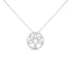 .925 Sterling Silver 1/10 Cttw Diamond Tree of Life Pendant Necklace (I-J Color, I3 Clarity)