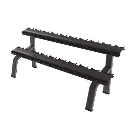 2-Tier 10 Pairs Round Tube Dumbbell Rack - Black