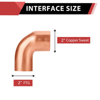 10 Pcs 2" FTG x Copper 90° Street Elbow at Wholesale Price