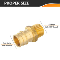 30 Pcs PEX A Expansion 3/4" PEX x 1/2" Male Threaded F1960 Adapter Wholesale