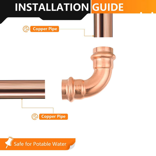 30 Pcs 3/4" Press Copper 90° Elbow (Lead Free)