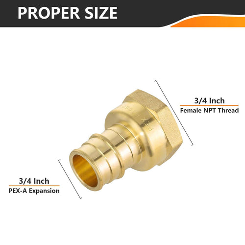 30 Pcs PEX A Expansion 3/4" PEX x 3/4" Female Threaded F1960 Adapter Wholesale