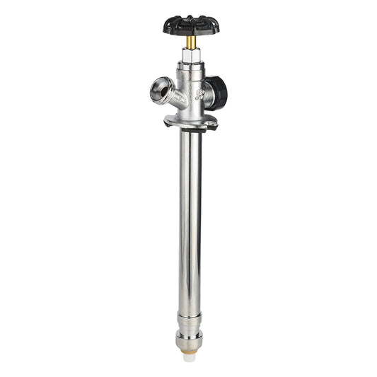 1/2" Push Fit x 3/4" Hose Bibb, 10" Anti Siphon Frost Free Sillcock