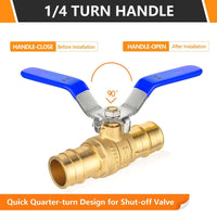 10 Pcs 1" PEX Expansion Ball Valve, Blue (Lead Free) Plumbingsell