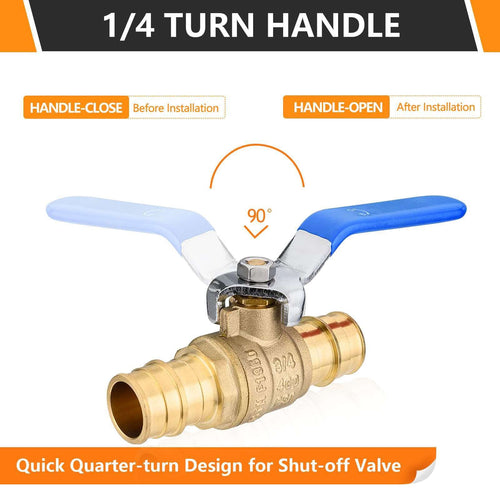 3/4" PEX Expansion Ball Valve, Blue (Lead Free) Plumbingsell
