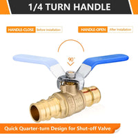 10 Pcs 3/4" PEX Expansion Ball Valve, Blue (Lead Free)