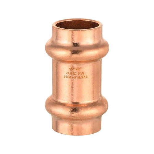 1/2" Press Copper Coupling w/Stop (Lead Free) Plumbingsell