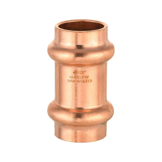 1/2" Press Copper Coupling w/Stop (Lead Free) Plumbingsell