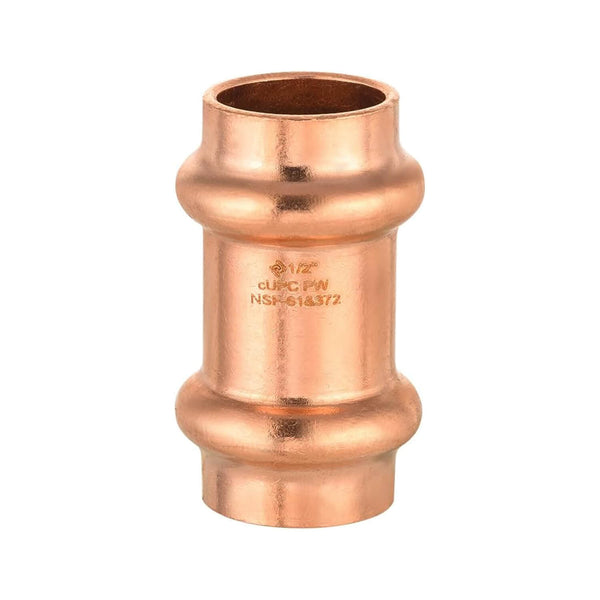 1/2" Press Copper Coupling w/Stop (Lead Free) Plumbingsell