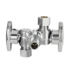 1/2" PEX Crimp x 3/8" OD Compr. x 3/8" OD Compr. Dual Stop Valve, 1/4 Turn (Lead Free)