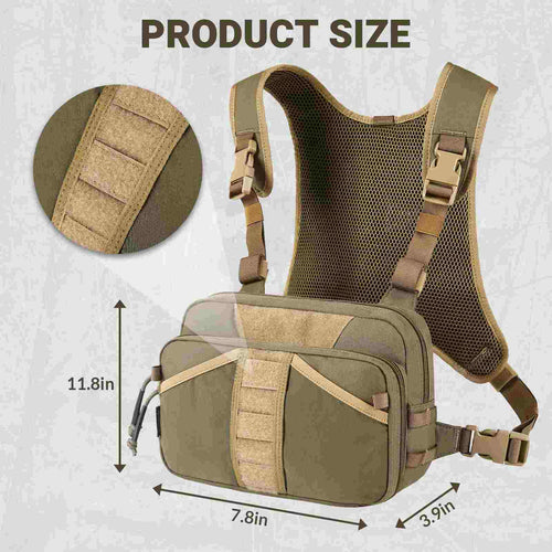 Votagoo Fishing Chest Pack, Fly Fishing Bag for Men and Women, Tackle and Fly Boxes Storage Pack, Hunting Binocular Pack