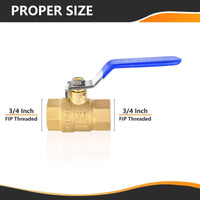 3/4" FNPT Ball Valve, Blue (Lead Free)