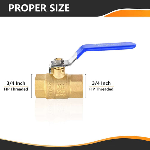 3/4" FNPT Ball Valve, Blue (Lead Free)
