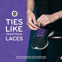 Purple Flat Elastic Stretch Shoe Laces